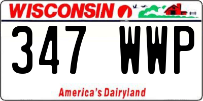 WI license plate 347WWP