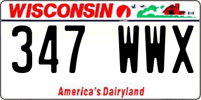 WI license plate 347WWX