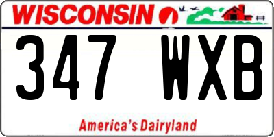 WI license plate 347WXB