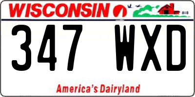 WI license plate 347WXD