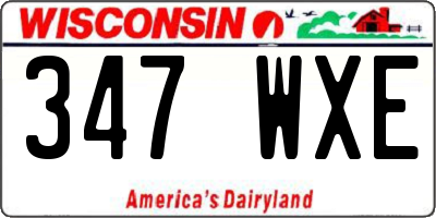 WI license plate 347WXE