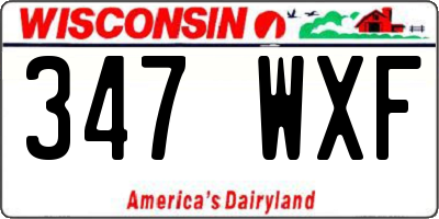 WI license plate 347WXF