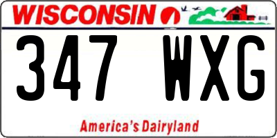 WI license plate 347WXG