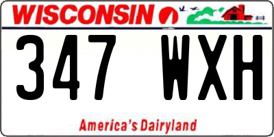 WI license plate 347WXH