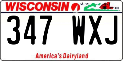 WI license plate 347WXJ