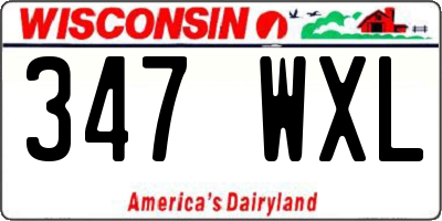 WI license plate 347WXL