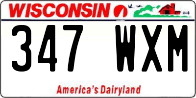 WI license plate 347WXM