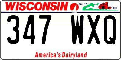 WI license plate 347WXQ