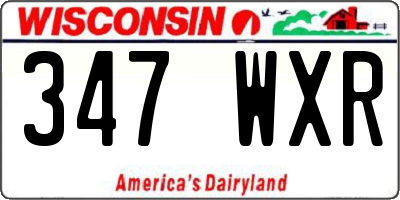WI license plate 347WXR