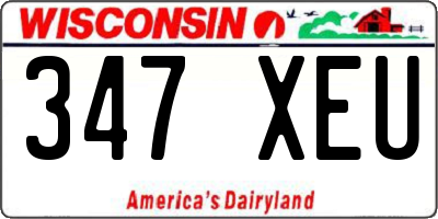 WI license plate 347XEU