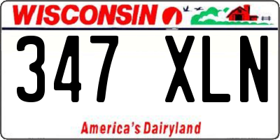 WI license plate 347XLN