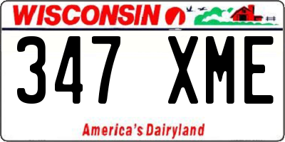 WI license plate 347XME