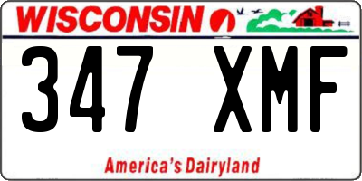 WI license plate 347XMF