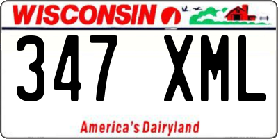 WI license plate 347XML