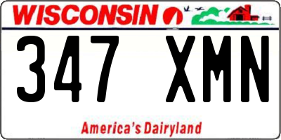 WI license plate 347XMN