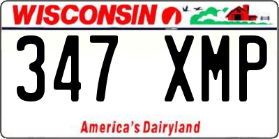 WI license plate 347XMP