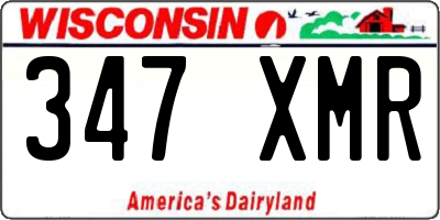 WI license plate 347XMR