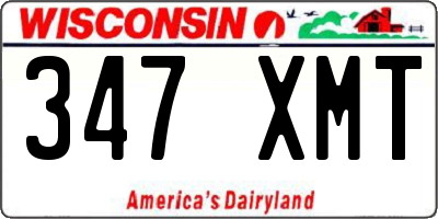WI license plate 347XMT