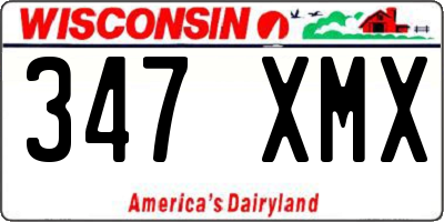 WI license plate 347XMX