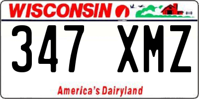 WI license plate 347XMZ