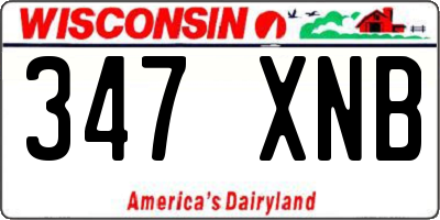 WI license plate 347XNB