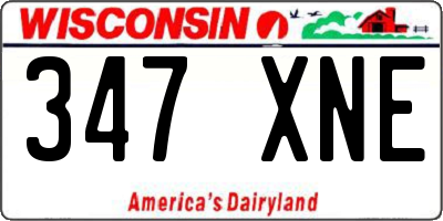 WI license plate 347XNE