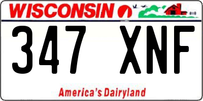 WI license plate 347XNF
