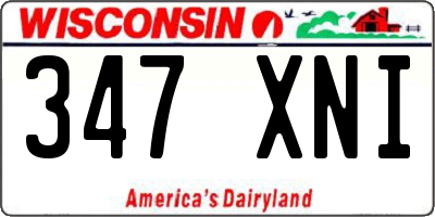 WI license plate 347XNI