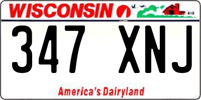 WI license plate 347XNJ