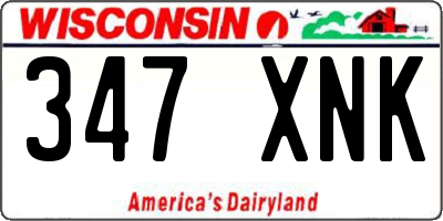 WI license plate 347XNK