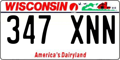 WI license plate 347XNN