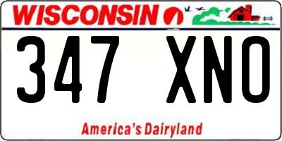 WI license plate 347XNO