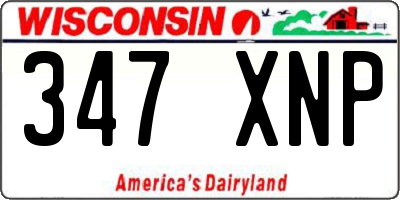 WI license plate 347XNP