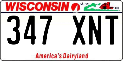 WI license plate 347XNT