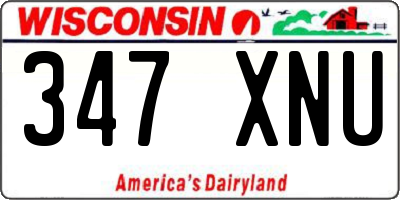 WI license plate 347XNU