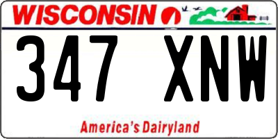 WI license plate 347XNW