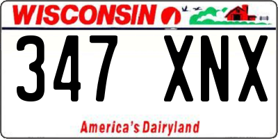 WI license plate 347XNX