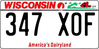 WI license plate 347XOF