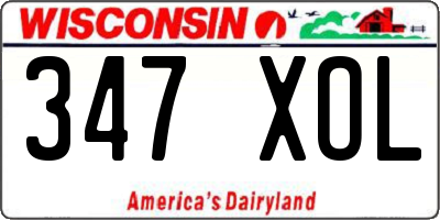 WI license plate 347XOL