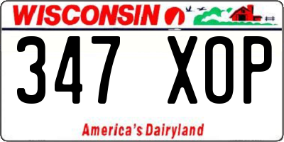 WI license plate 347XOP