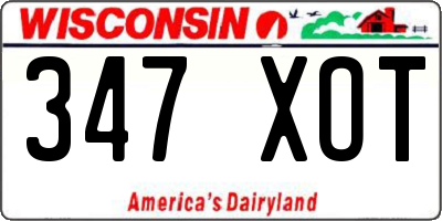 WI license plate 347XOT