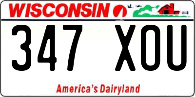 WI license plate 347XOU
