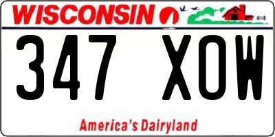 WI license plate 347XOW