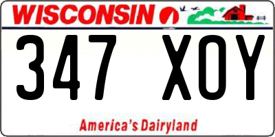 WI license plate 347XOY