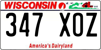 WI license plate 347XOZ