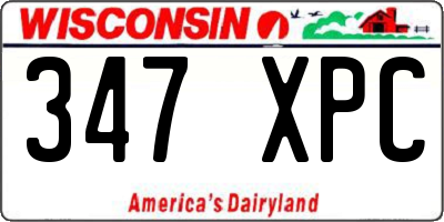 WI license plate 347XPC