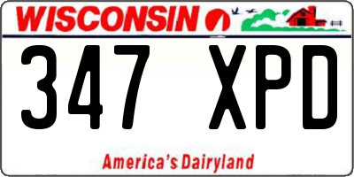 WI license plate 347XPD