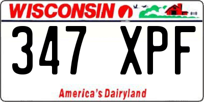 WI license plate 347XPF