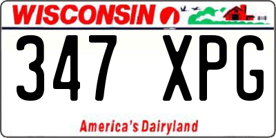 WI license plate 347XPG