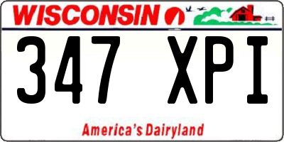 WI license plate 347XPI